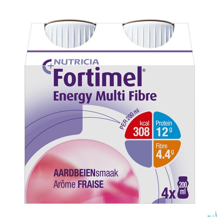 Fortimel Energy Multi Fibre Aardbei 4x200 ml  -  Nutricia