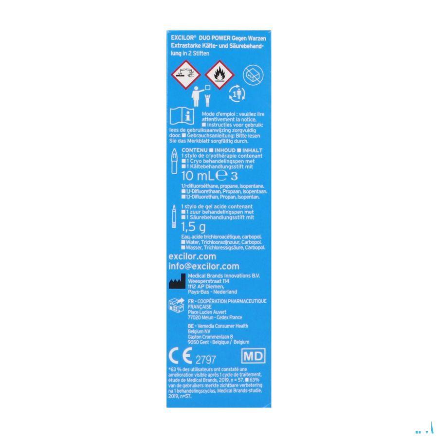 Excilor Traitement Verrues Duo Power 10 ml+1,5 gr