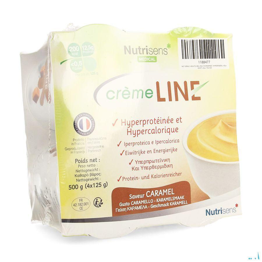 Cremeline + Caramel zonder lactose 4x125 gr  -  Nutrisens Medical