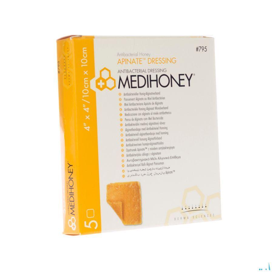 Medihoney Wondverb Anti bact.honing Algin. 10x10cm 5