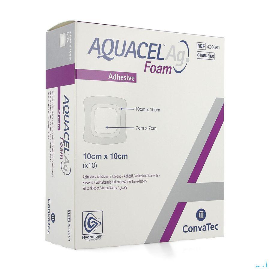 Aquacel Ag Foam Adhesif 10X10Cm 10