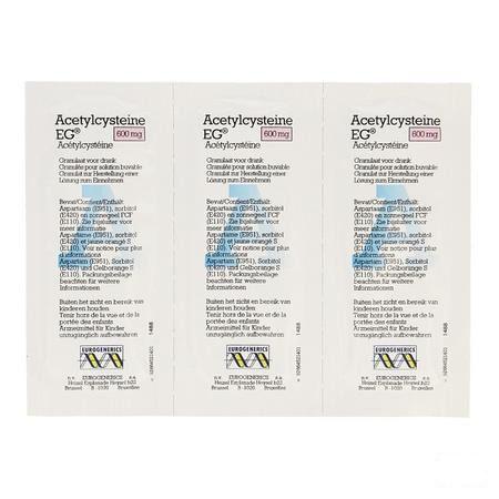 Acetylcysteine EG 600 mg Gran. Solution Buv. Sachets 60  -  EG