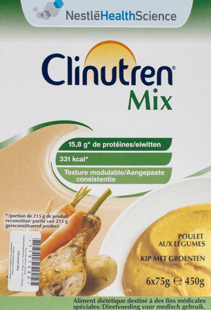 Clinutren Mix Kip-groenten Zakje 6x75 gr  -  Nestle