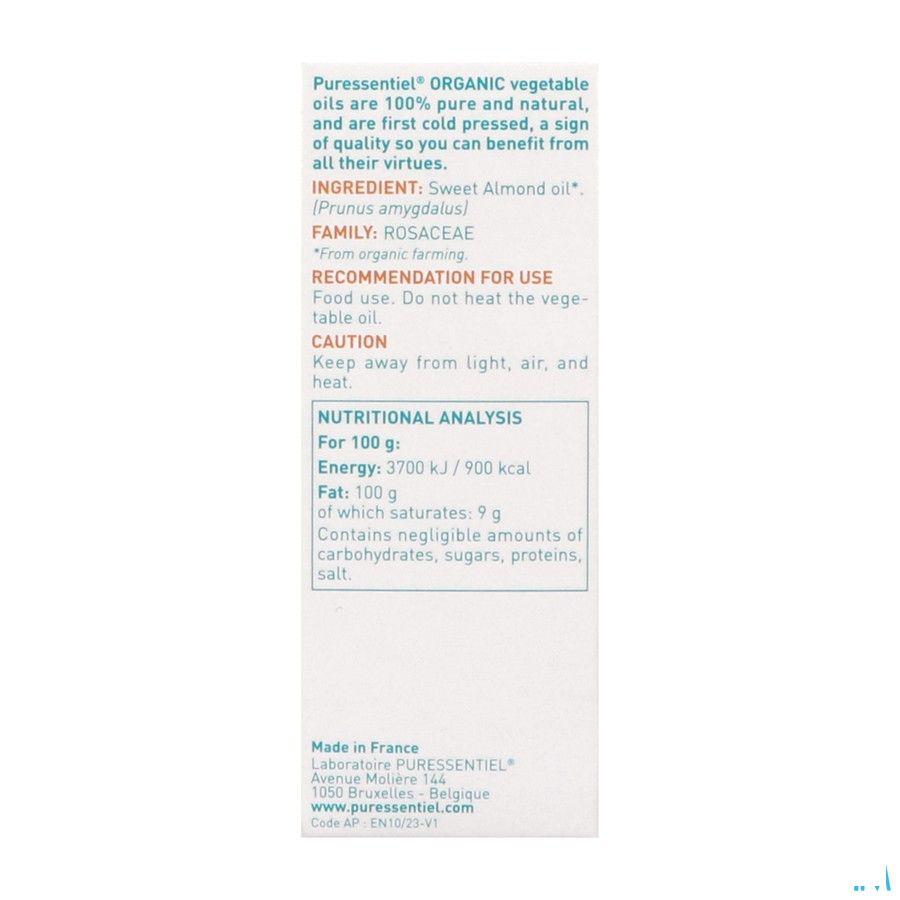 Puressentiel Huile Vegetale Bio Amande Douce 50 ml  -  Puressentiel