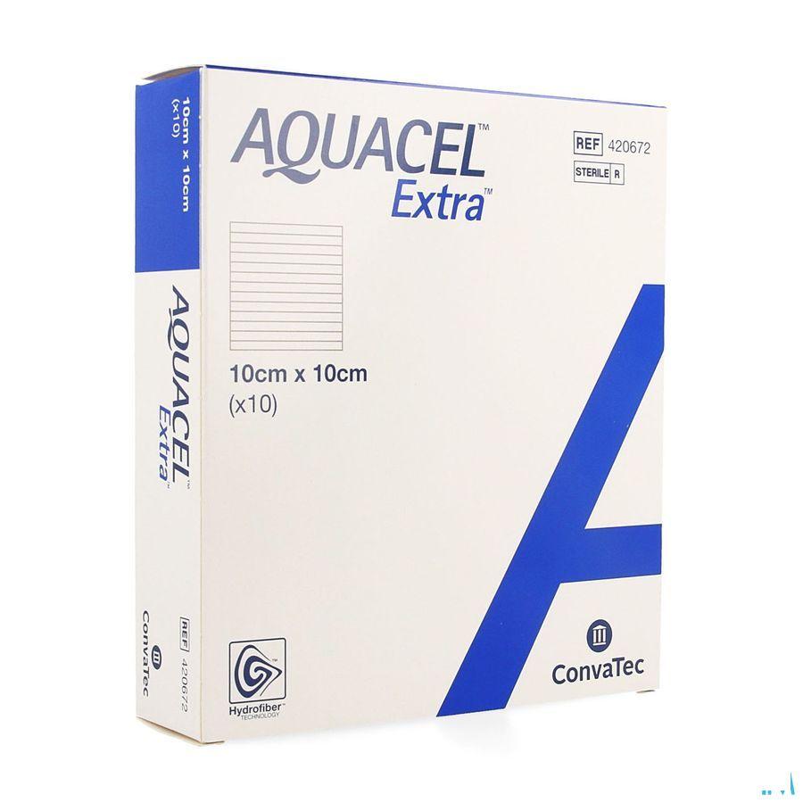 Aquacel Extra Verband Hydrofiber + versterk. 10x10cm 10  -  Convatec