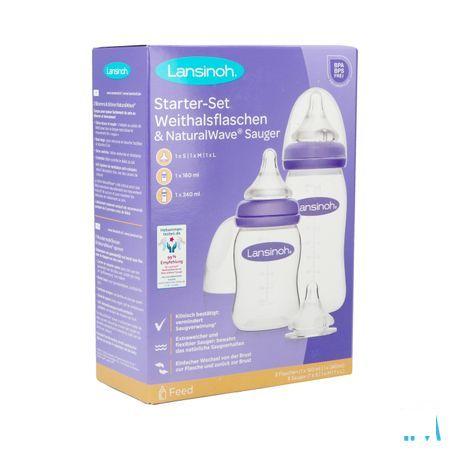 Lansinoh Starterset Drinkfles+Speen Natural Wave  -  Lansinoh