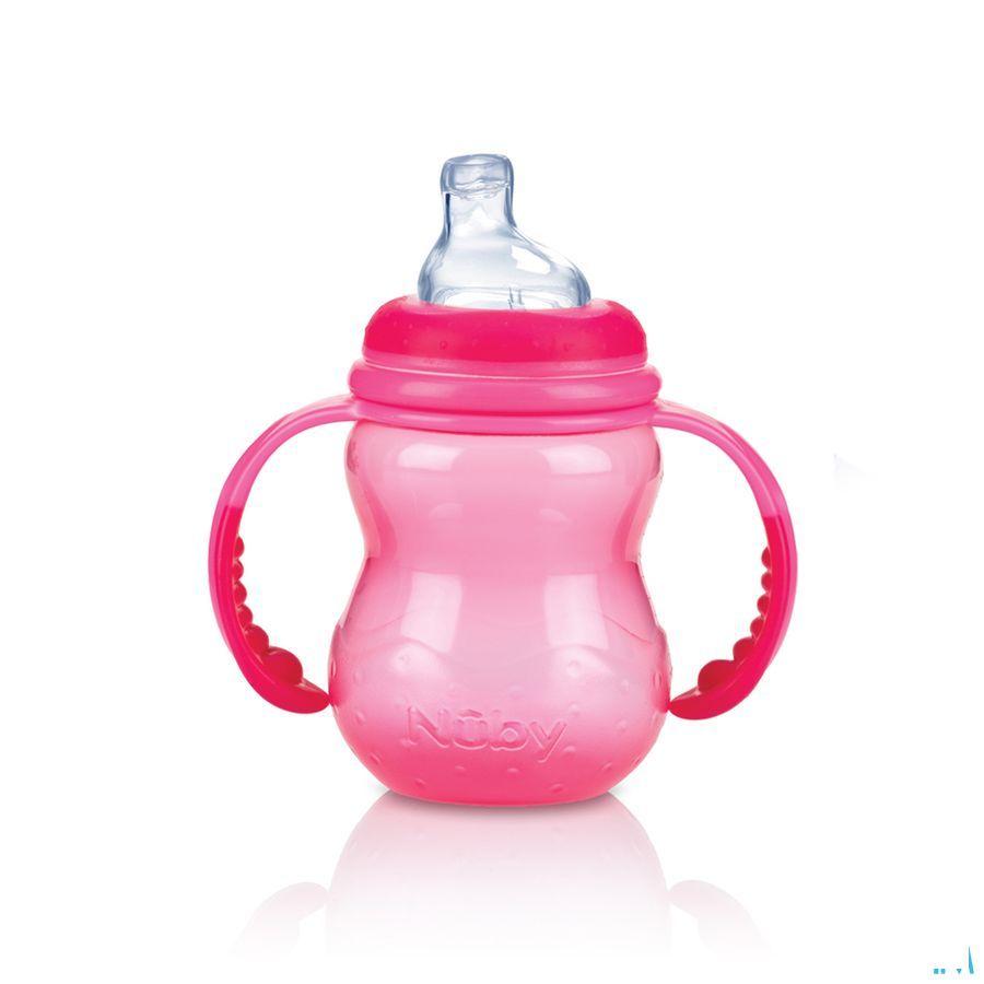 Nuby Trainingsfles Met Antilektuit - 240 ml - 6m +   -  New Valmar