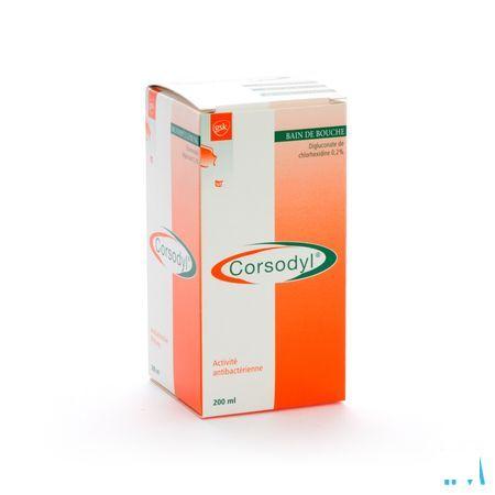Corsodyl 2 mg/ml Solution Bain Bouche 200 ml