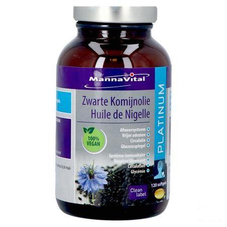 Mannavital Omega 3 Zwarte Komijnolie V-Caps 120