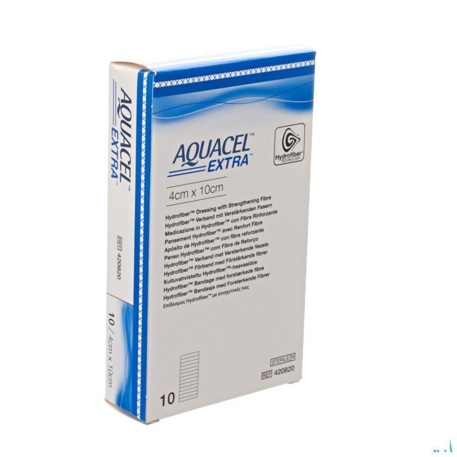 Aquacel Extra Pansement Hydrofiber + renf.fibr. 4x10cm 10  -  Convatec