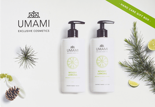Umami Woody Lemons Bergamote & Cedre Coffr.Main600 ml