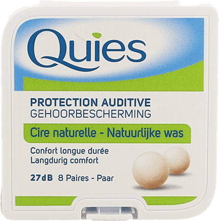 Quies Oordoppen Natuurlijke Was 8 Paar 104422  -  Quies