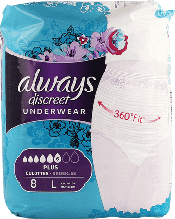 Always Discreet Incontinence Pants L 8