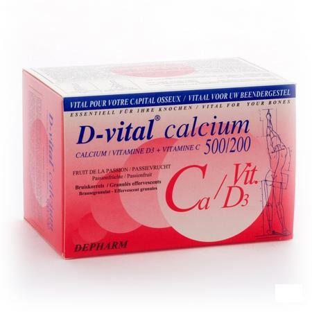 D-Vital Calcium 500/200 Passievruchten Zakjes 40  -  Depharm