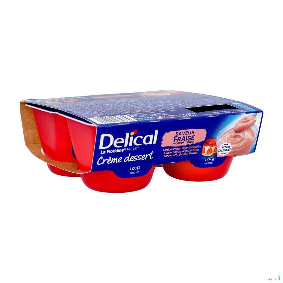 Delical Creme Dessert La Floridine Aardbei 4X125 g  -  Bs Nutrition