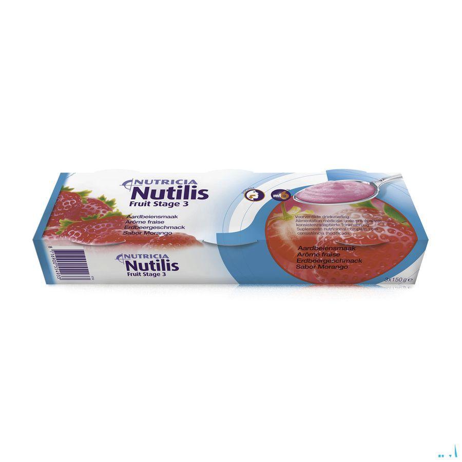 Nutilis Fruit Stage 3 Aardbei 3x150 gr  -  Nutricia