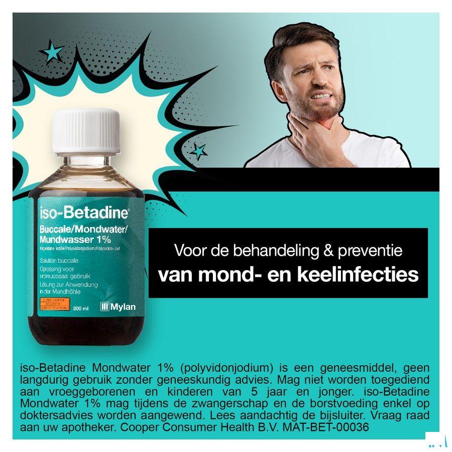 Iso Betadine 1% Mondwater 200 ml Ready To Use