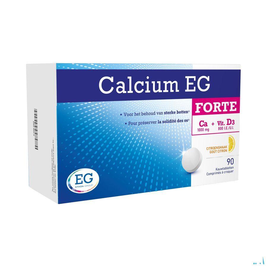 Calcium-D Forte Eg 1000 mg/800Ie Citroen Kauwtabl90  -  EG