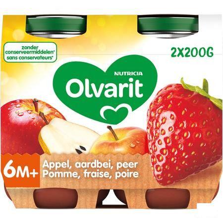 Olvarit Fruit Appel Aardbei 2x200 gr 6m61  -  Nutricia
