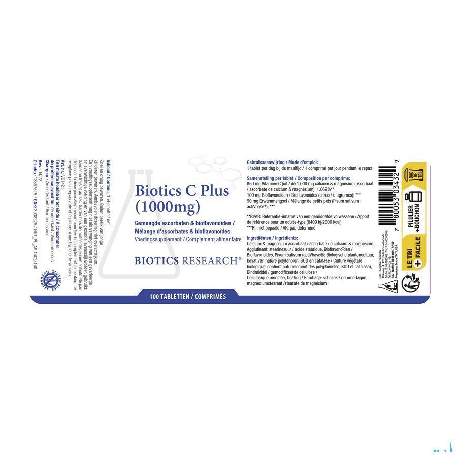Biotics C Plus (1000mg) 100 comp 100 comprimés  -  Energetica Natura
