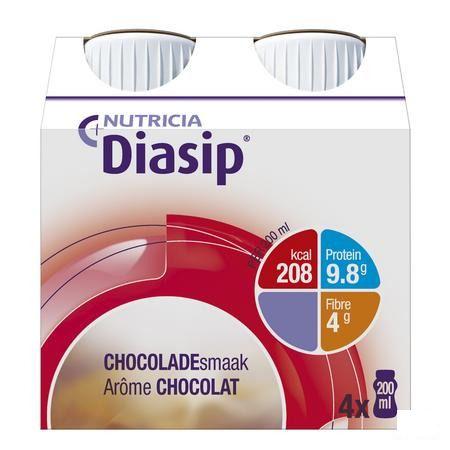 Diasip Chocolat Bouteille 4X200 ml  -  Nutricia