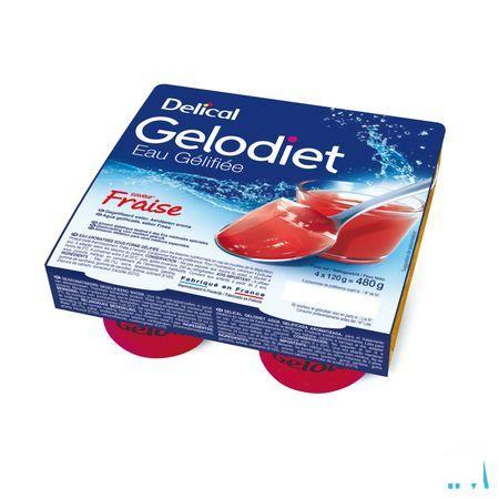 Gelodiet Gelwater Gesuikerd Aardbei Pot 4x120 gr  -  Bs Nutrition