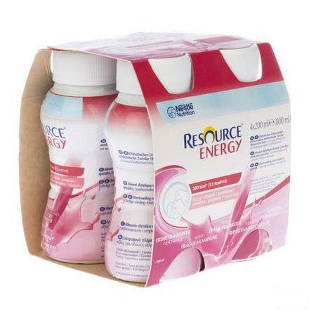 Resource Energy Drink Aardbei-framboos 4x200 ml  -  Nestle