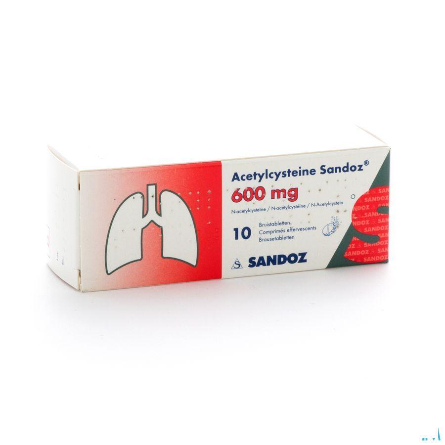 Acetylcysteine Sandoz 600 mg Cpr Eff. 10