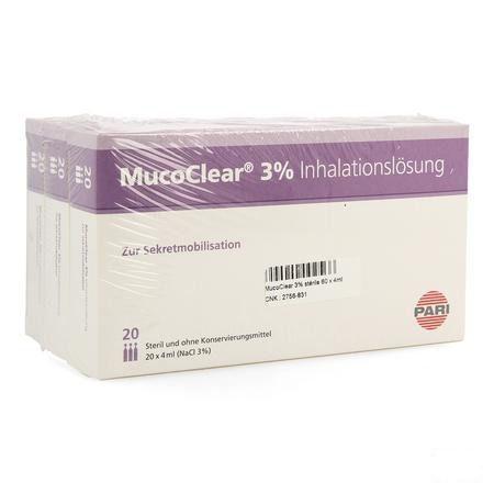 Mucoclear 3% Nacl Ampoule 60x4 ml  -  Henrotech