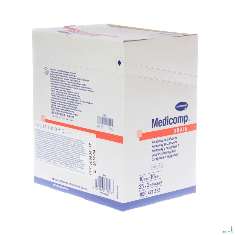 Medicomp Drain Kompres Steriel 10X10Cm 25X2 4215356  -  Hartmann