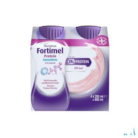 Fortimel Protein 2.4Kcal Verfriss Aardbei 4 x 200 ml