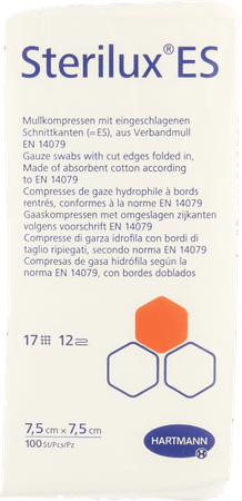 Sterilux Es 7,5x7,5cm12pl.nst 100 P/s  -  Hartmann