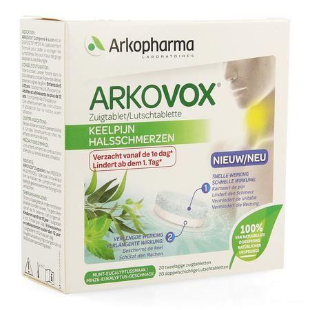 Arkovox Keelpijn Munt Eucalyptus Zuigtabletten 20  -  Arkopharma