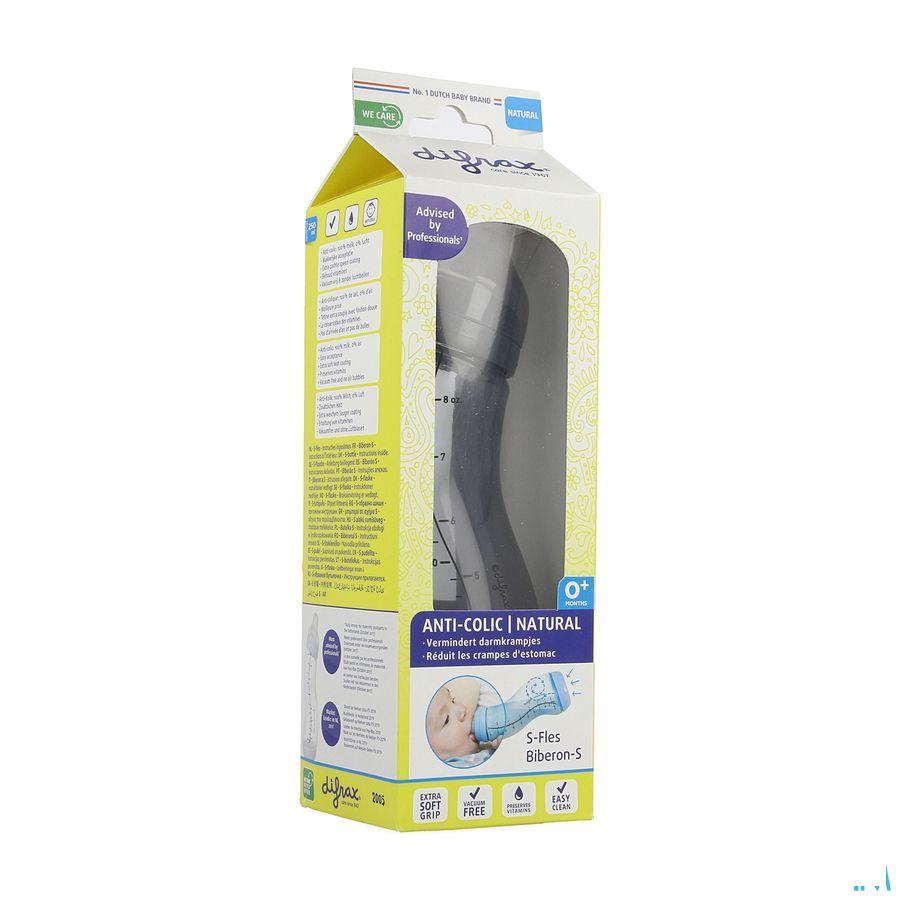 Difrax Biberon-S Natural Bleu-Gris 250 ml