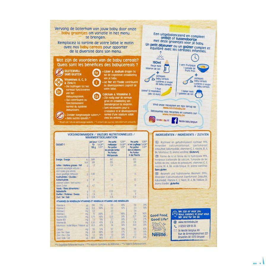 Nestle Baby Cereals Rijst Vanille Glutenvrij 250 gr  -  Nestle