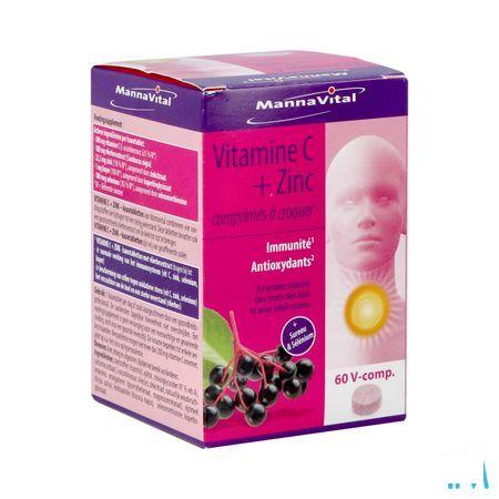 Mannavital Vitamine C + Zinc Comp A Croquer 60