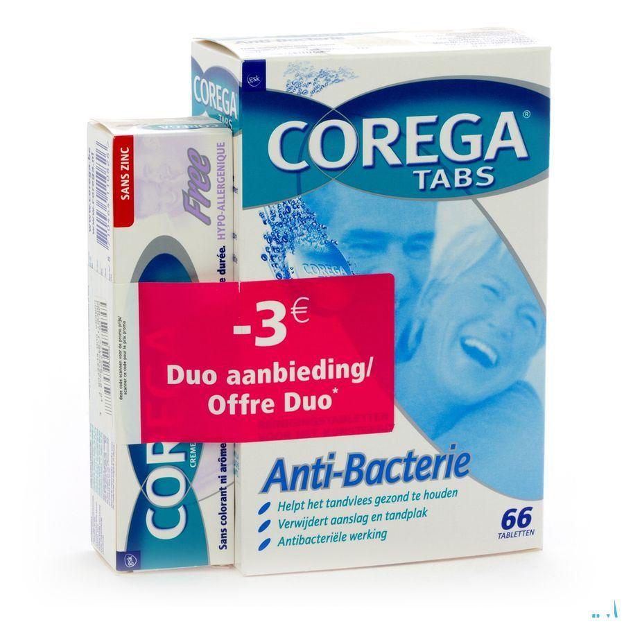 Corega Duo Free & Comprimes Antibact