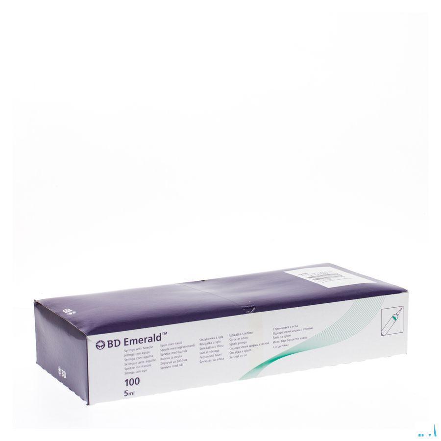 Bd Emerald Spuit 5 ml + Naald 21 gr 1 1/2 100 307732