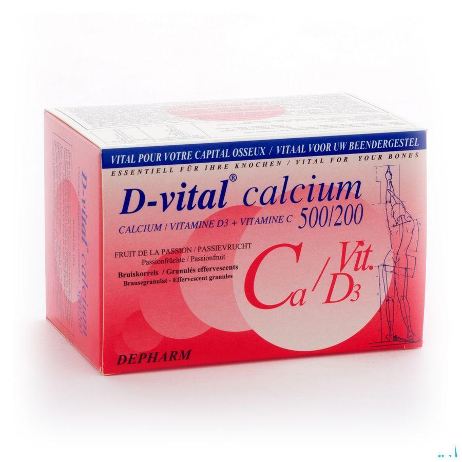 D-Vital Calcium 500/200 Passievruchten Zakjes 40  -  Depharm