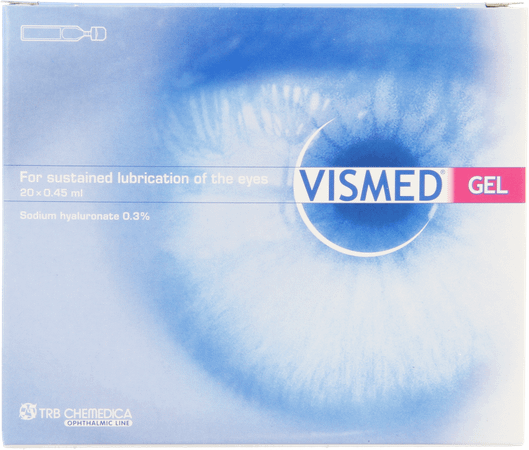 Vismed Gel Bevochtigen Ogen 0,3% Flacon 20 X 0,45 ml