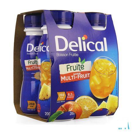 Delical Fruitdrink Multivruchten 4x200 ml  -  Bs Nutrition