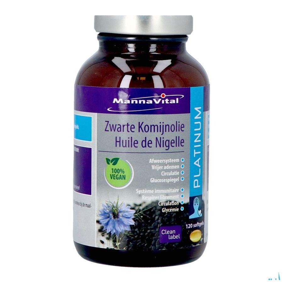 Mannavital Omega 3 Zwarte Komijnolie V-Caps 120