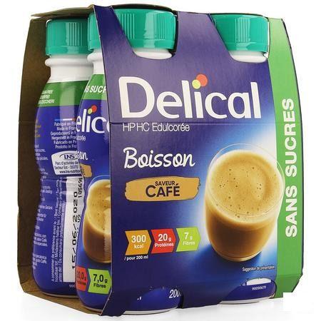 Delical Boisson Hp-hc sans sucre Cafe 4x200 ml  -  Bs Nutrition