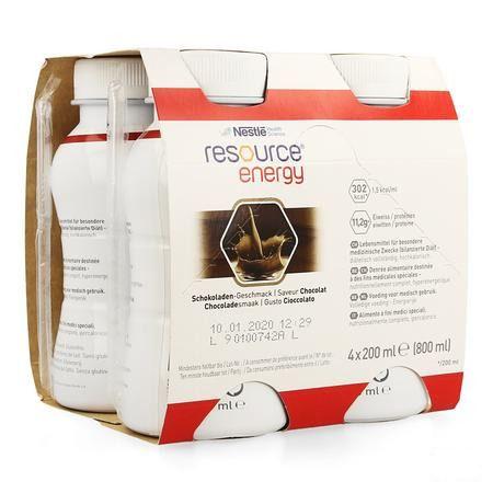 Resource Energy Drink Chocolat 4x200 ml  -  Nestle