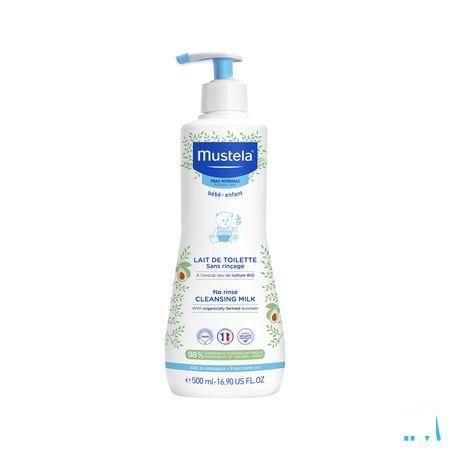 Mustela PS Lait de Toilette sans rincage 500ml avec pompe