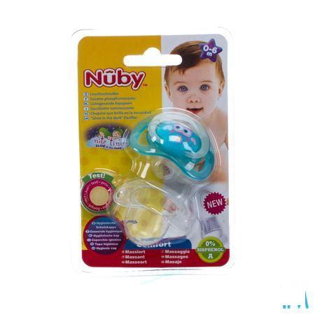 Nuby C Fopspeen Polyprop. Ortho Lichtgevend 0-6m  -  New Valmar