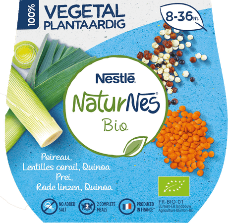 Naturnes Plantaardig Prei Koraallinz.Quinoa 2X190G  -  Nestle