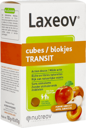 Laxeov Appel-abrikoos Blokjes 10x10 gr