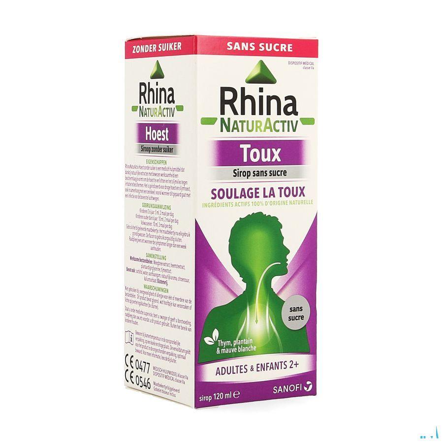 Rhina Natur Activ Hoest Zonder Suiker Siroop 120 ml