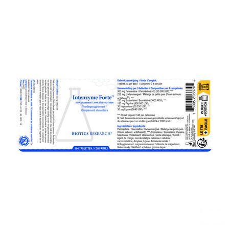 Biotics Intenzyme Forte 100 tabletten  -  Energetica Natura